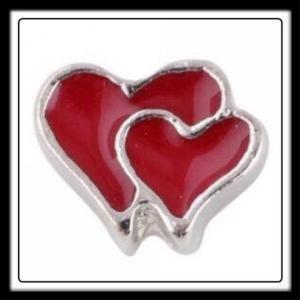 Double Heart (Red) Charm