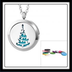 30mm Classic Christmas Tree/Ornaments (Silver) Aromatherapy Locket