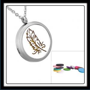 30mm Feather (Silver) Aromatherapy Locket