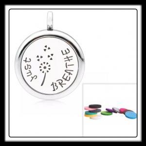 25mm Just Breathe (Silver) Aromatherapy Locket