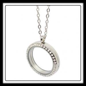 30mm Circle (Silver) w/Crystals Locket