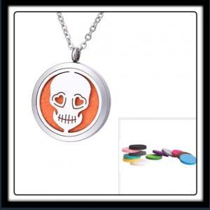 30mm Skull/Heart Eyes (Silver) Aromatherapy Locket