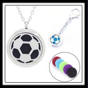 30mm Soccer Ball (Silver) Aromatherapy Locket/Keychain