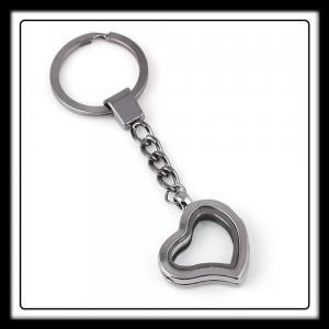 Heart Shaped (Gun/Black) Keychain Locket