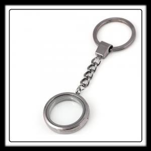 30mm Circle (Gun/Black) Keychain Locket