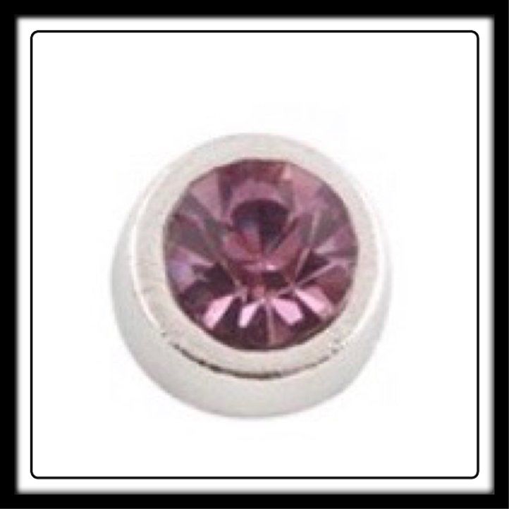 October - (Rose Zircon) Circle Birthstone Charm