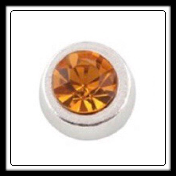 November - (Topaz) Circle Birthstone Charm