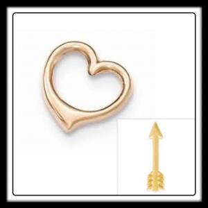 Hollow Heart & Arrow (Gold) Charm