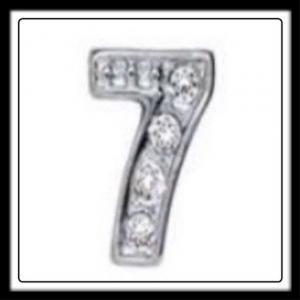Seven (Silver) w/Crystals Charm