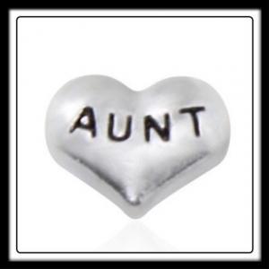 Aunt (Silver) Heart Charm