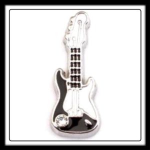 Guitar (Black/White) Charm
