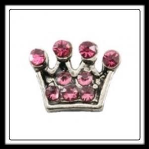 Crown (Hot Pink) 4 Point Crystals Charm