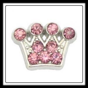 Crown (Light Pink) 4 Point Crystals Charm