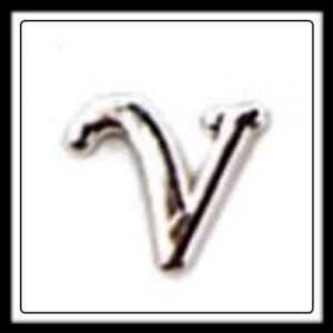 "V" (Fancy Lettering) Charm