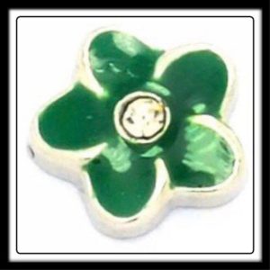 Glory Bush (Green) Flower w/Crystal Charm