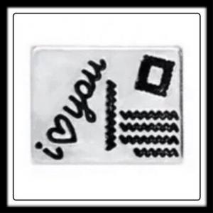 I Heart You Postcard Charm