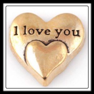 Heart "I Love You" (Gold) w/Small Heart Charm​