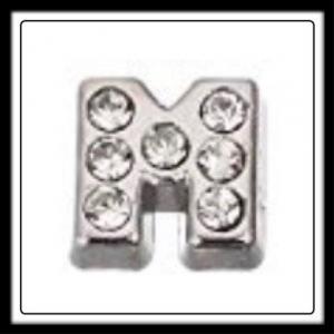 "M" Letter w/Crystals Charm