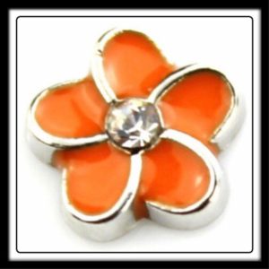 Glory Bush (Orange) Flower w/Crystal Charm
