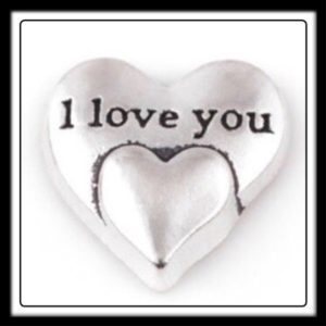 Heart "I Love You" (Silver) w/Small Heart Charm​