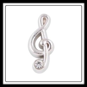 Treble Clef w/Crystal Charm