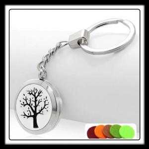 30mm Sparse Tree (Silver) Aromatherapy Keychain