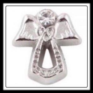Angel (Silver) w/Crystal Charm