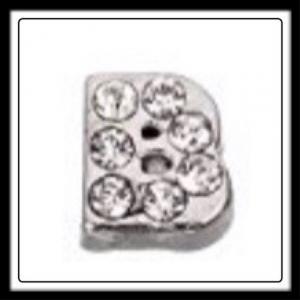 "B" Letter w/Crystals Charm
