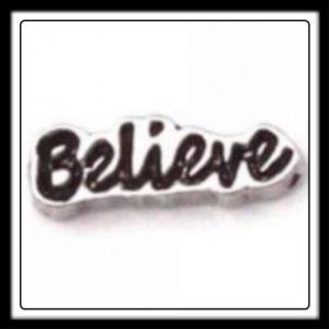 Believe (Silver/Black) Charm