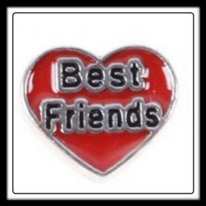 Heart "Best Friends" (Red) Charm