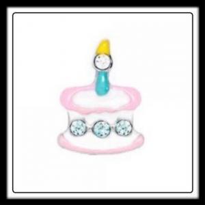 Birthday Cake w/Crystals Charm