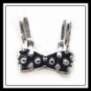 Bra (Black & Silver) Polka Dot Charm