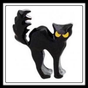 Halloween Scared Cat (Black) Charm