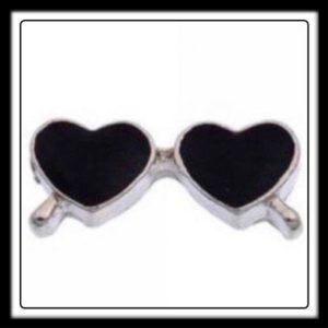 Sunglasses (Black) Hearts Charm