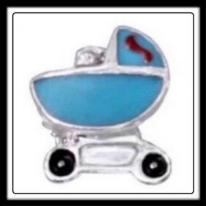 Baby Stroller (Blue) Charm