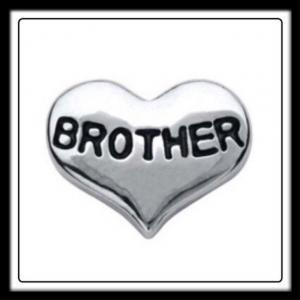 Brother (Silver) Heart Charm