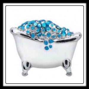 Bathtub (Silver) w/Bubbles Charm