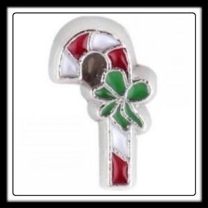 Candy Cane (Red/White) w/(Green) Bow Charm
