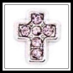 Cross (Pink) Crystals Charm