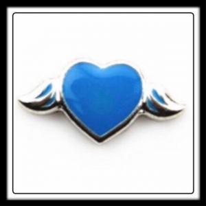 Heart (Dark Blue) w/Wings Charm​