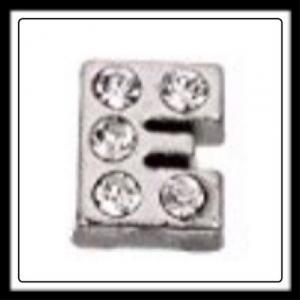 "E" Letter w/Crystals Charm