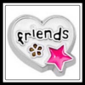 Heart "Friends" (White) w/Star Charm