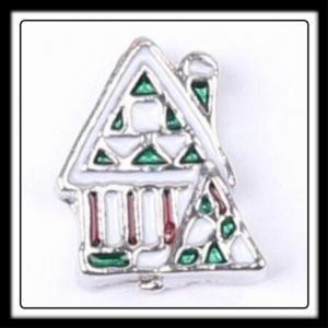 Christmas Gingerbread House (White) Charm