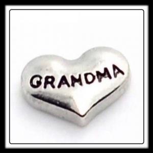 Grandma (Silver) Heart Charm
