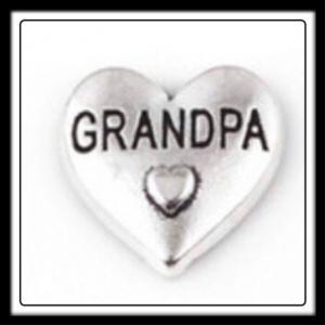 Grandpa (Silver) Heart in Heart Charm