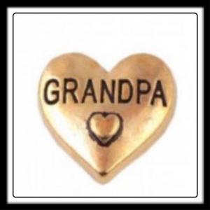 Grandpa (Gold) Heart in Heart Charm​
