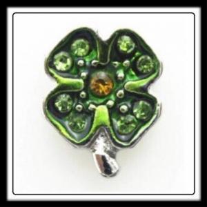 Shamrock (Green) w/(Yellow) Crystal Charm