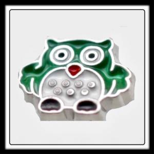 Owl (Green/White) Charm
