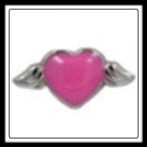 Heart (Hot Pink) w/Wings Charm​