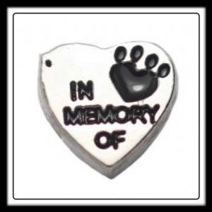 Heart "In Memory of Pet" (Silver) Charm